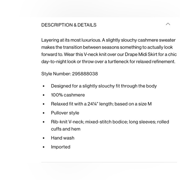 CLUB MONCO Cashmere V-neck sweater - Picture 6 of 6